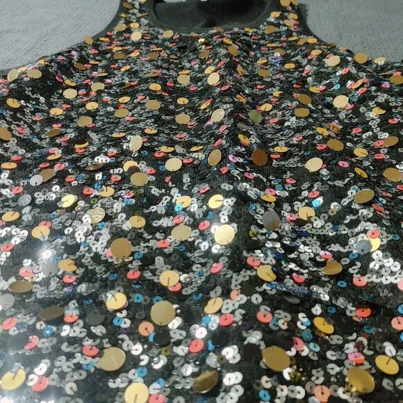 Trina Turk Womens Sequin-Embellished Merino Wool Knit Tank Top Large - Picture 9 of 12